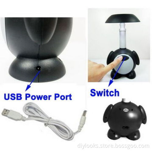 USB-powered Cartoon Panda 10 LED Desk Lamp with Mirror
